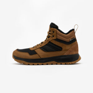 Pánska turistická obuv NH500 Leather Hybrid hnedá QUECHUA
