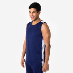 Unisex basketbalový dres TANK 100 tmavomodrý KIPSTA